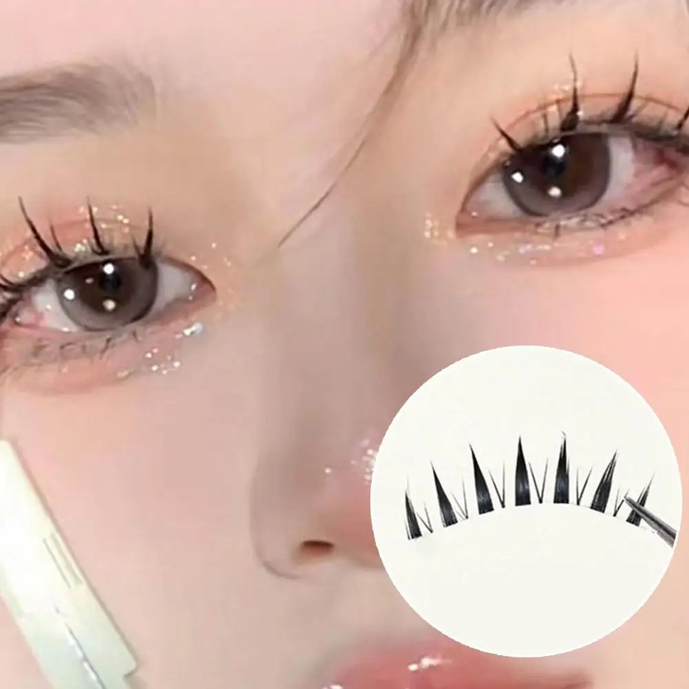 5 ペアつけまつげアップグレードされたまつげ V 字型透明幹ソフトナチュラルアイラッシュミンク韓国スタイルアニメメイク