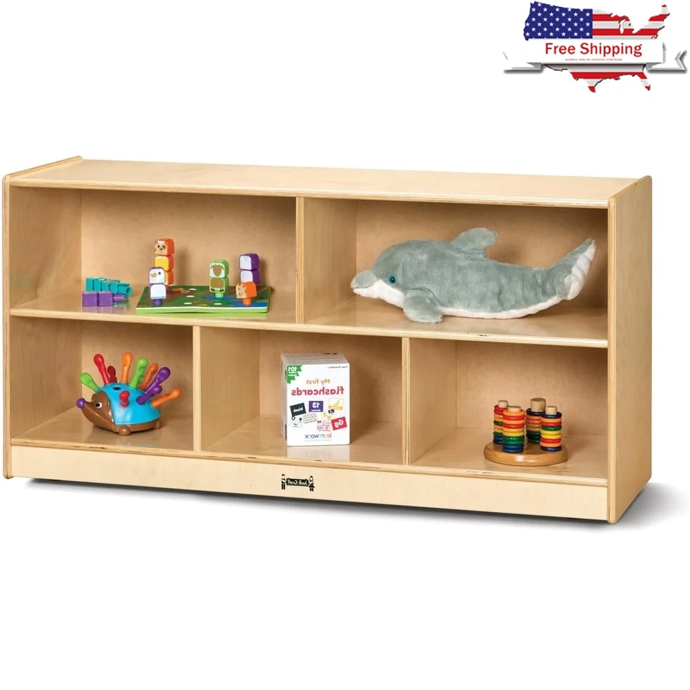 

Toddler Mobile Storage Unit 5 Compartment Classroom Organizer Shelves Wheels Daycare Home Montessori Playroom Storage Solution