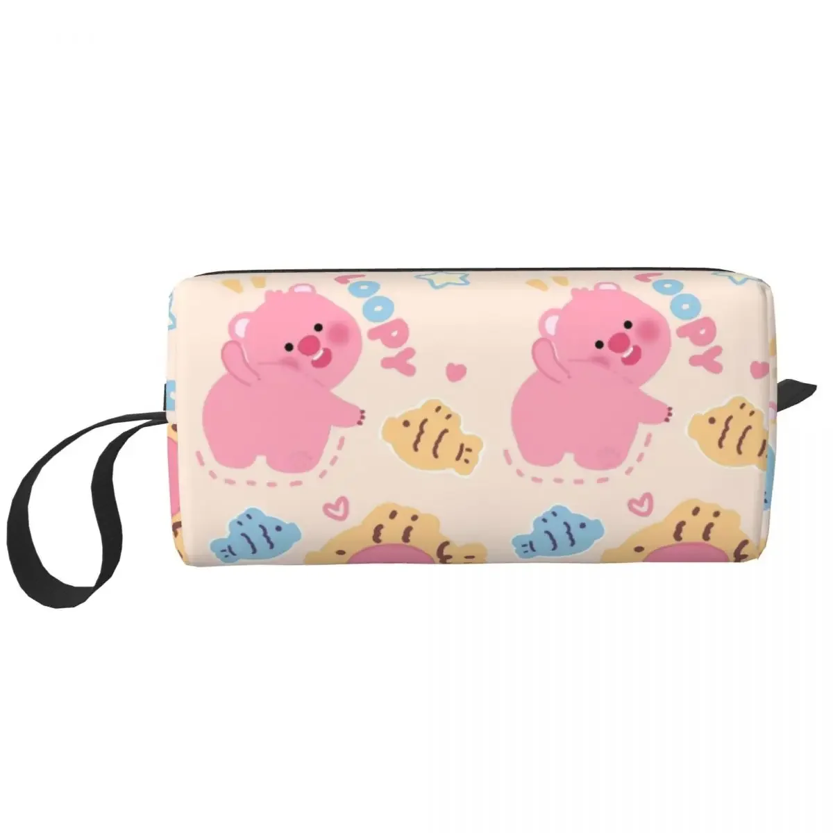 Kawaii Loopy Cartoon Beaver Makeup Bag Pouch Cosmetic Bag for Men Women Cute Toiletry Bags Accessories Organizer