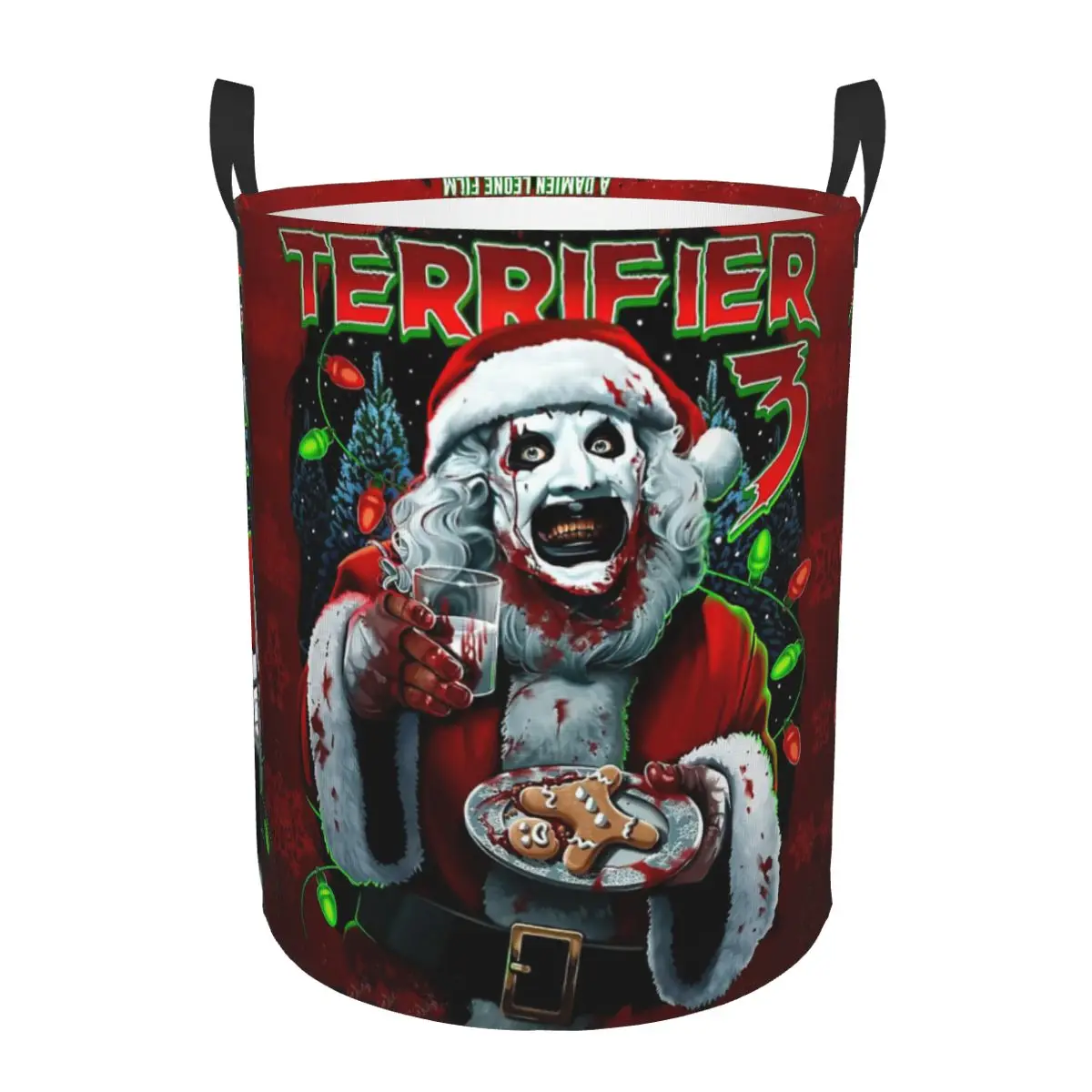 Custom Poster Of T-Terrifiers 3 Halloween Christmas Laundry Basket Collapsible Clothes Hamper for Baby Kids Toys Storage Bag