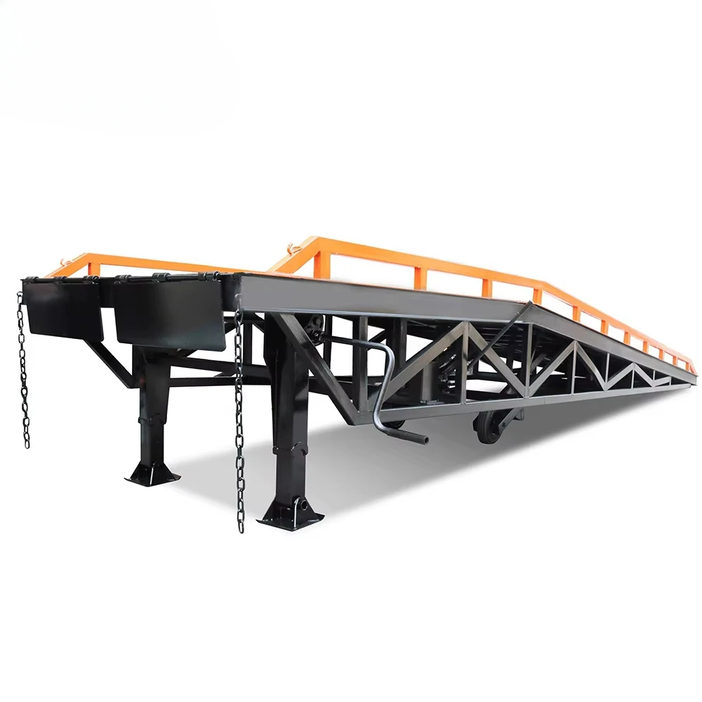 Movable manual hydraulic loading yard ramp for sale Forklift mechanical edge of dock leveler foldable fixed yard ramp