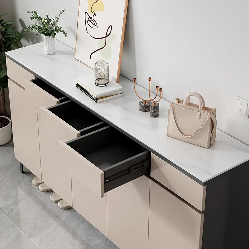 L $H خزانة أحذية من الخشب الصلب بالكامل، ممر مدخل منزلي، خزانة مدخل داخلية جديدة متكاملة من الأرض إلى الجدار #3