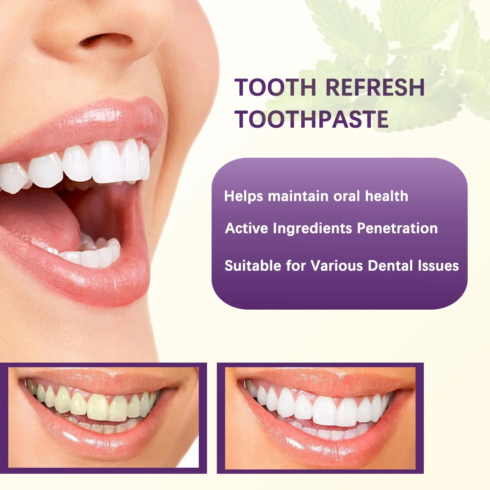Zahnreparatur-Zahnpasta, Zahnaufhellung, frischer Mund, Zahnstein-Fleckenentferner, helle Zahnreinigung, hemmt Mundgeruch, Zahnpasta