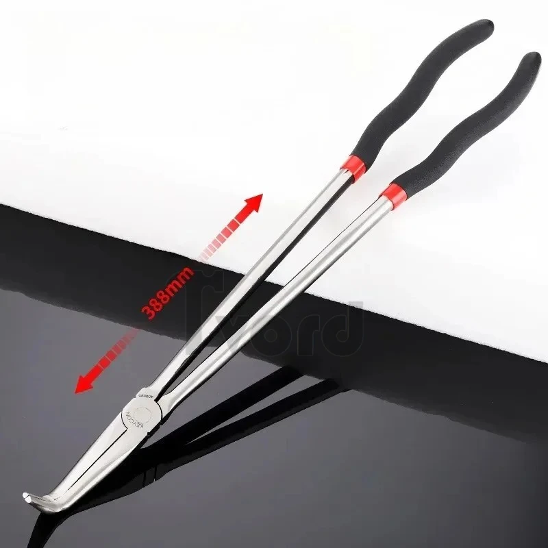 1 conjunto de alicates de nariz longo multiuso de 16 polegadas Alicate de nariz de agulha reta curvado de 25 / 45 graus sem logotipo