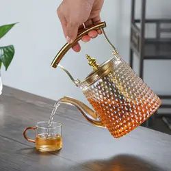 Hammer Japanese beam pot copper handle retro boiling teapot large capacity large hole sky pot high borosilicate glass teapot