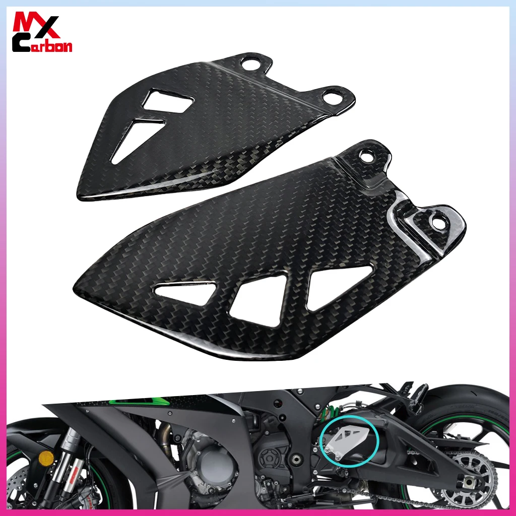 

Motorcycle Heel Guards For Kawasaki ZX10R 2011-2015 2016-2020 2021+ Full Carbon Fiber Foot Plates Covers Accessories