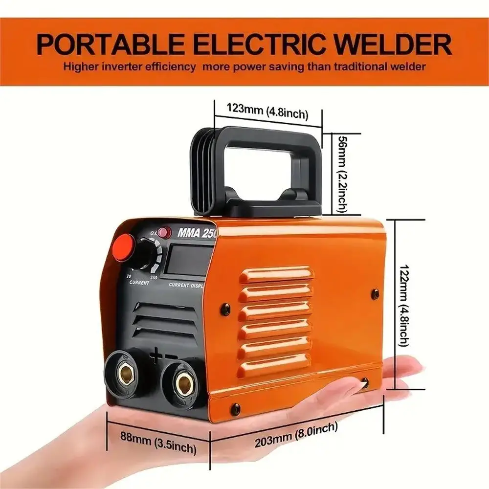 ماكينة لحام العاكس المحمولة ZX7 250A 220V 3.8KW MMA IGBT ماكينة لحام القوس لإصلاح السيارات ، ماكينة لحام عصا خفيفة الوزن مدمجة