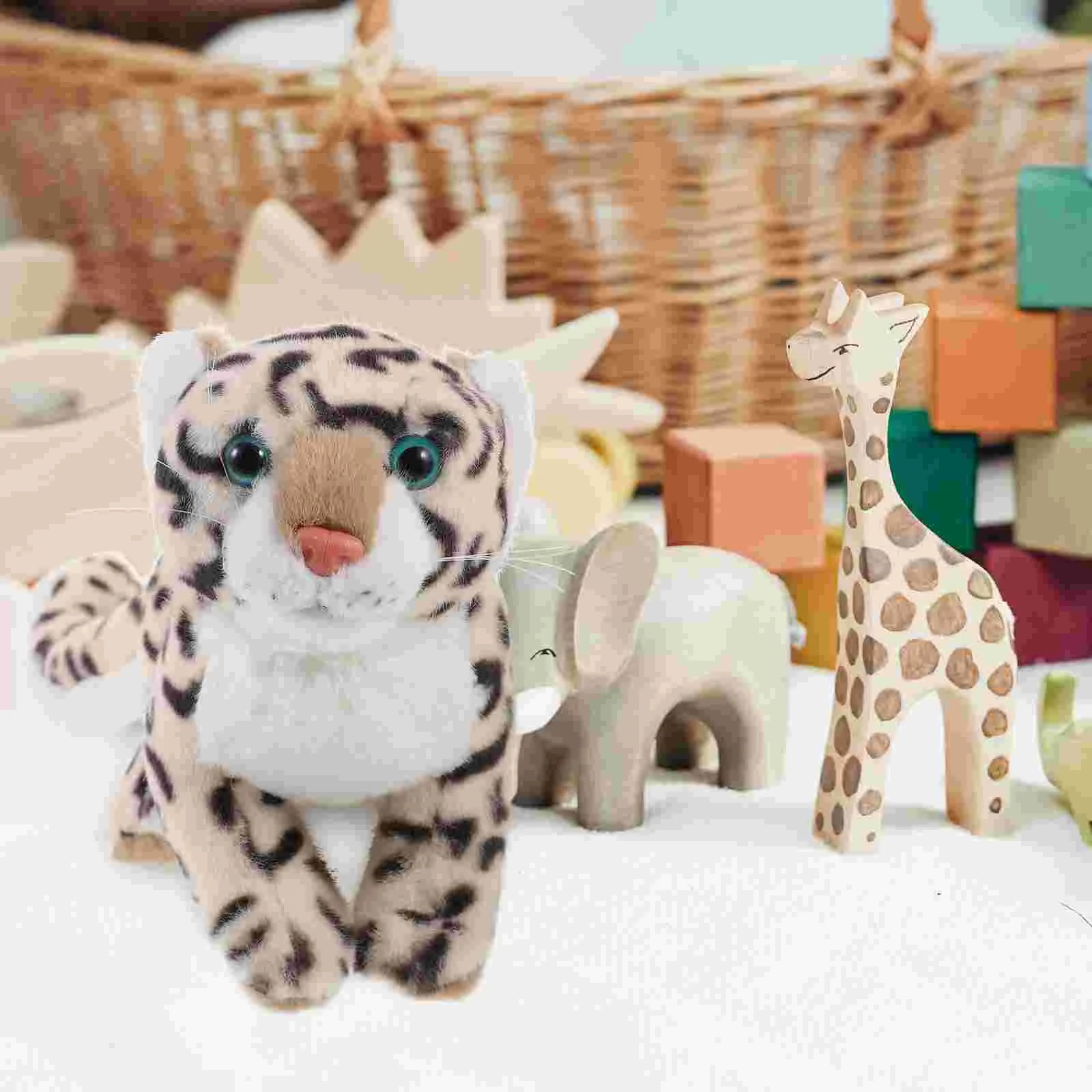 Simulated Snow Leopard Toy Animal Creative Plush Cute White Pp Cotton Household Animals