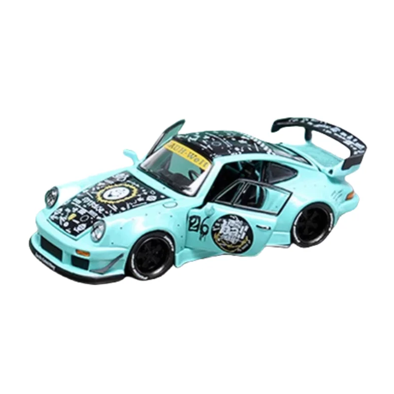 1:64 wide-body modified RWB 930 alloy simulation car model, children's collection of decorative toys, holiday gifts for children