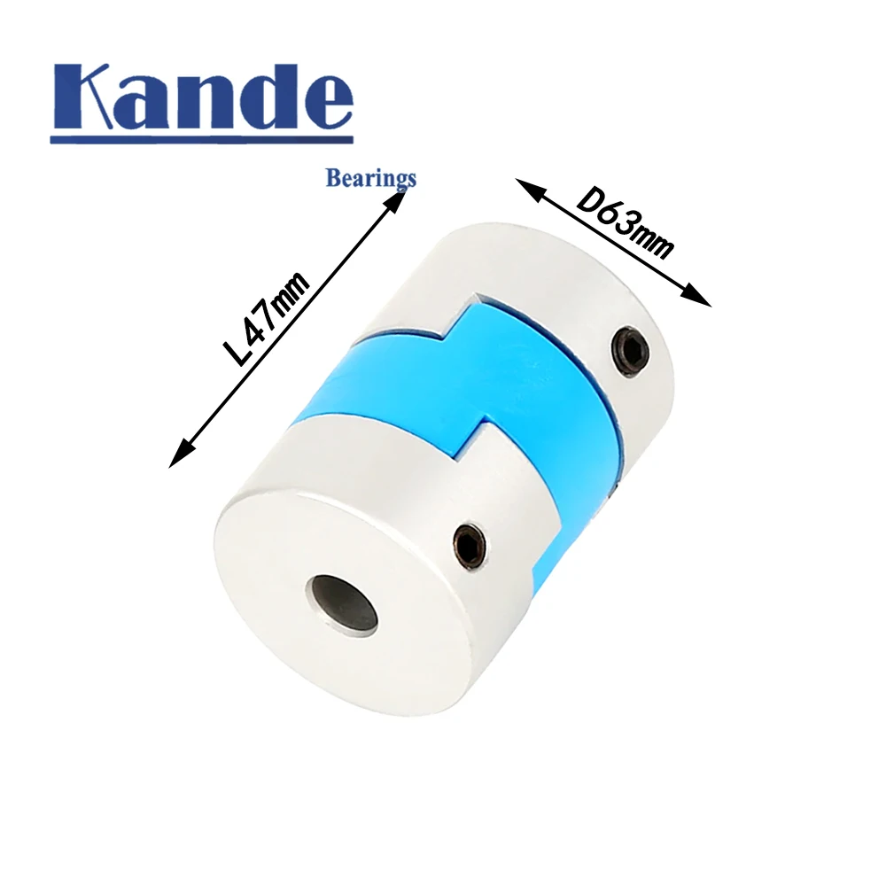 

Kande 1PC D63L47 aluminum alloy cross slider coupling adjustment eccentric screw motor clamping large angle cross type coupling