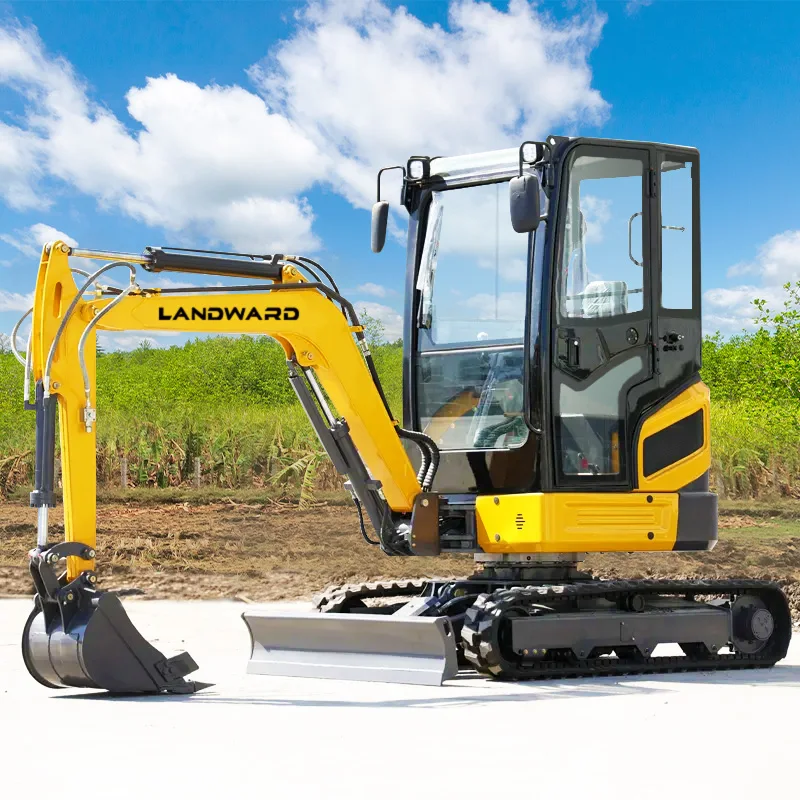 Agricultural Multifunction hydraulic Mini Excavator 2.5Ton Tracked Enclosed Cab Small Digger Factory Customization For Sale