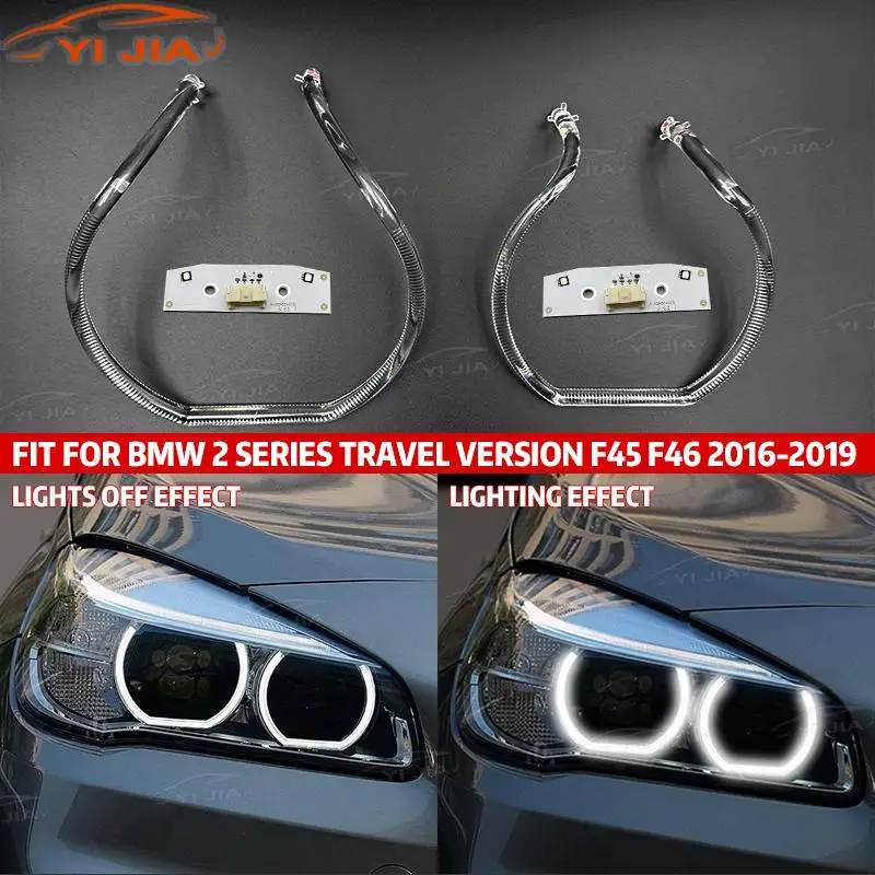 Fit For BMW 2 Series Travel Version F45 F46 2016-2019 Car DRL Headlight Daytime Running Light Guide Plate Tube Strip Angel Eye