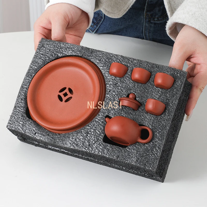 6pcs/set Children's Gift/small Teapot Tea Set/creative Tea Boat Decoration/MINI Kawaii Accessories Tea Pet Yixing