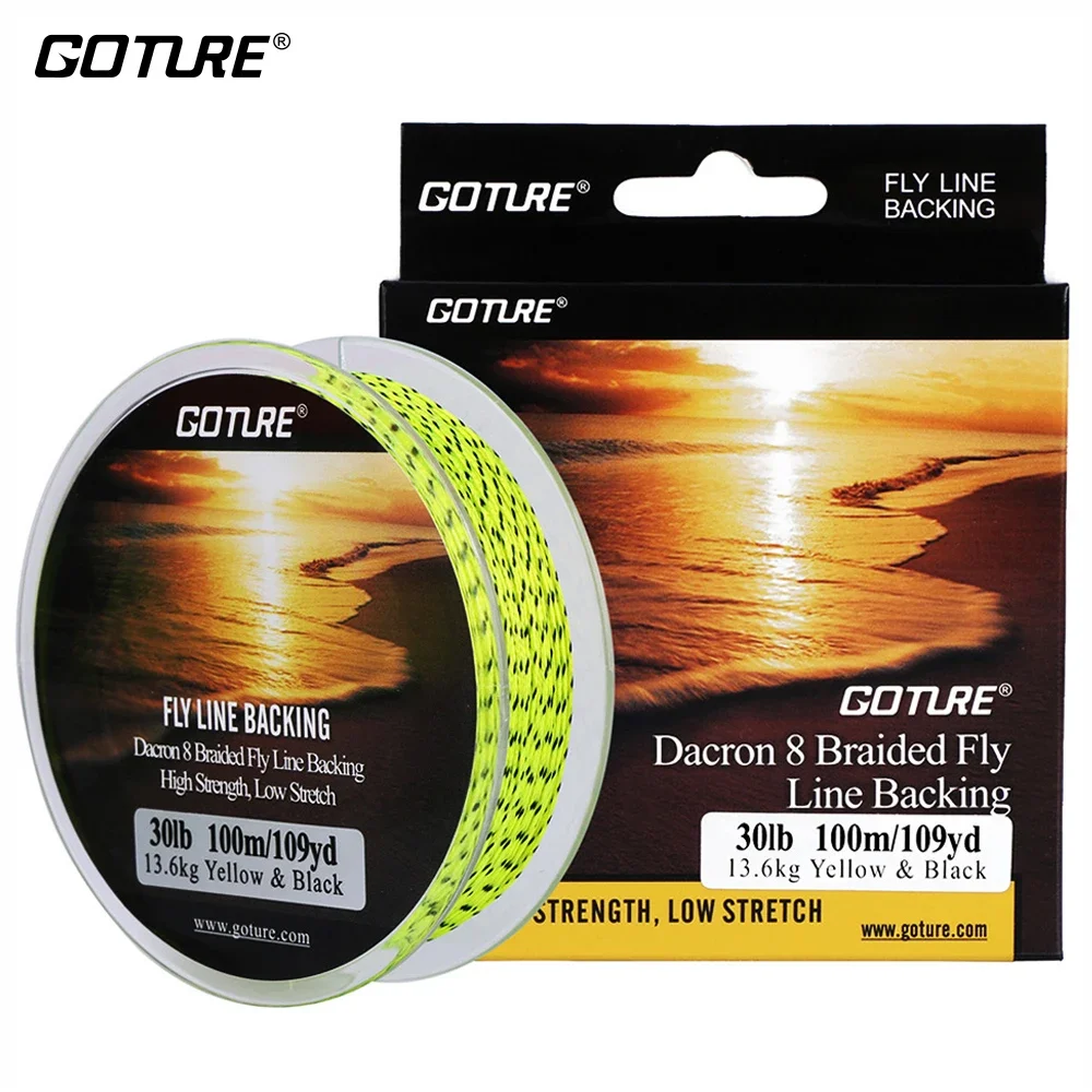 Goture 100M/109Yrd Fly Fishing Sichern Linie 20lb/30lb 8 Strands Geflochtene Angelschnur Für Fly Fishing