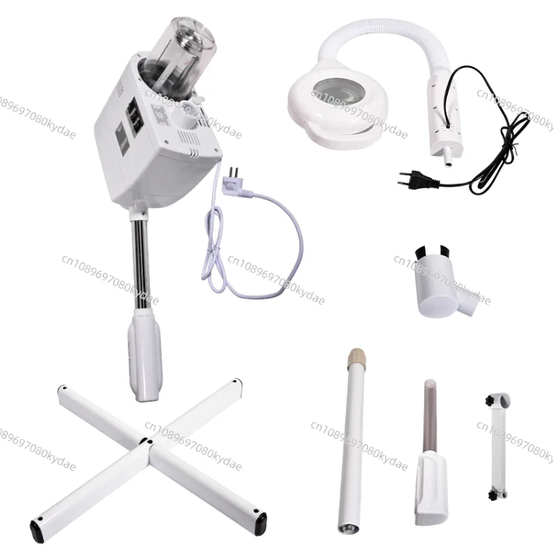 3 In 1 Hot Cold Facial Steamer Nano Ionic Ozone Humidifier With 8X LED Magnifying Lamp For Salon Spa