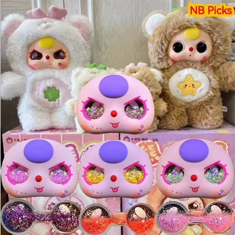 

400% Baby Three DIY Flowing Sand Eyes Replacement Face Eyes Set Gorgeous Accessorie Lila 600% Blind Box Vinyl Doll Face Shell