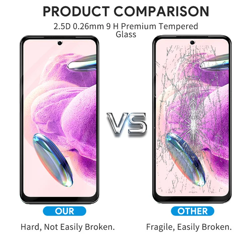 4in1 Clear Tempered Glass For Xiaomi Redmi Note 12S Note12S 4G Full Cover Screen Protectors Redmy Note 12 S Lens Protective Film