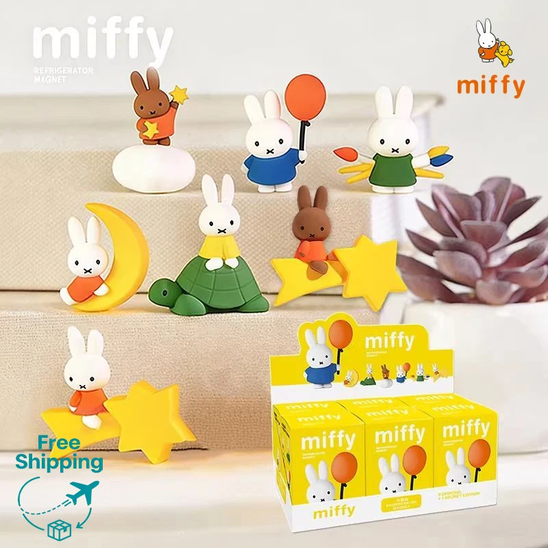 Echte Miffy koelkastmagneet Blind Box Cartoon konijn magnetische pop verzamelbaar bureaudecoratie anime accessoires meisje cadeau