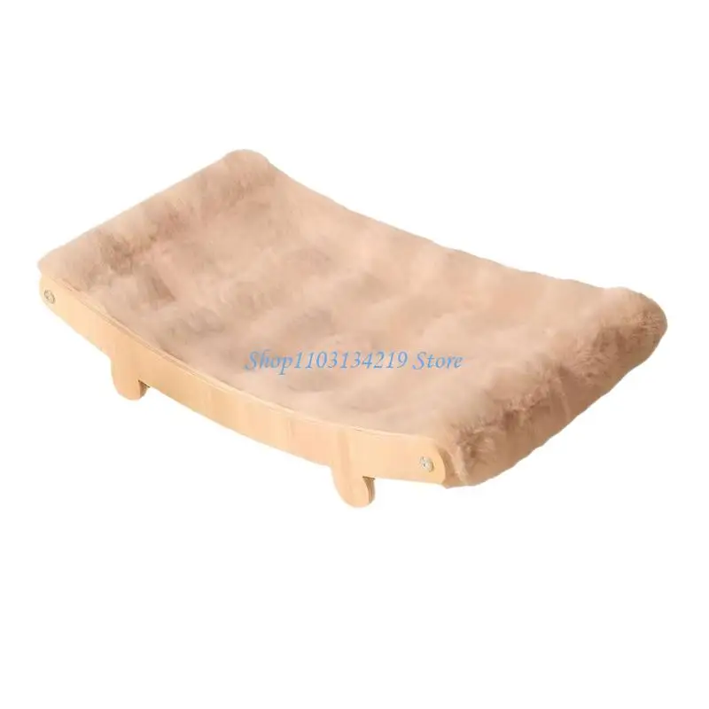 

N5KC Plush Cats Sofa Bed for Cold Weather Warm Bubble Fleece Cover Plywood