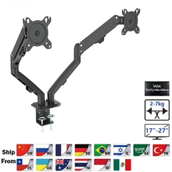 Hyvarwey podwójny Monitor biurkowy uchwyt mocujący do 13 do 27-Cal ekrany LCD obrót i pochylenie regulowany dwuramienny stojak na biurko