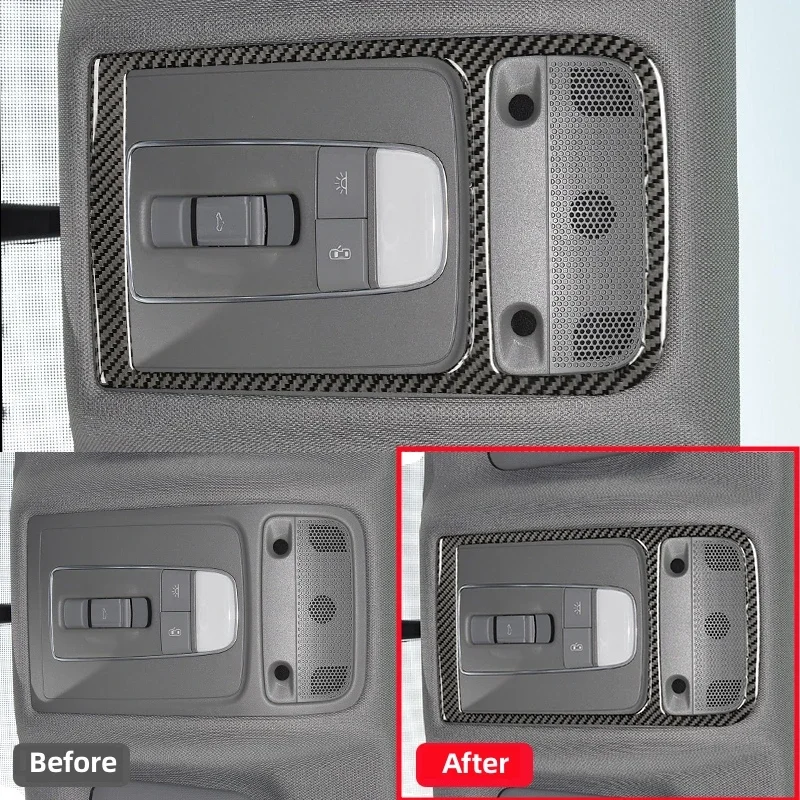 لأودي A3 8 فولت 2013-2019 اكسسوارات السيارات سيارة الداخلية ألياف الكربون الأمامي والخلفي مصابيح للقراءة تعديل إطار الديكور #5