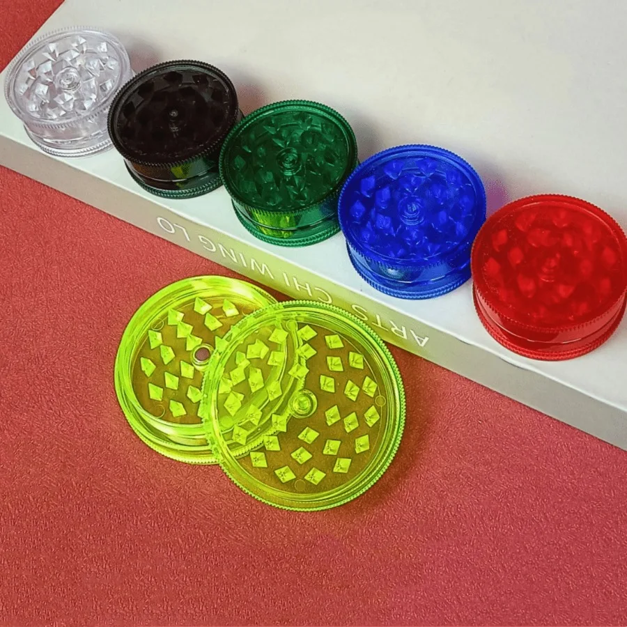 2.5/3.5inch Color Plastic Herb Grinder 4-Layers Mill Mortar Manual Tobacco Grass Grinder Cigarette Tool Smoking Accessories Gift