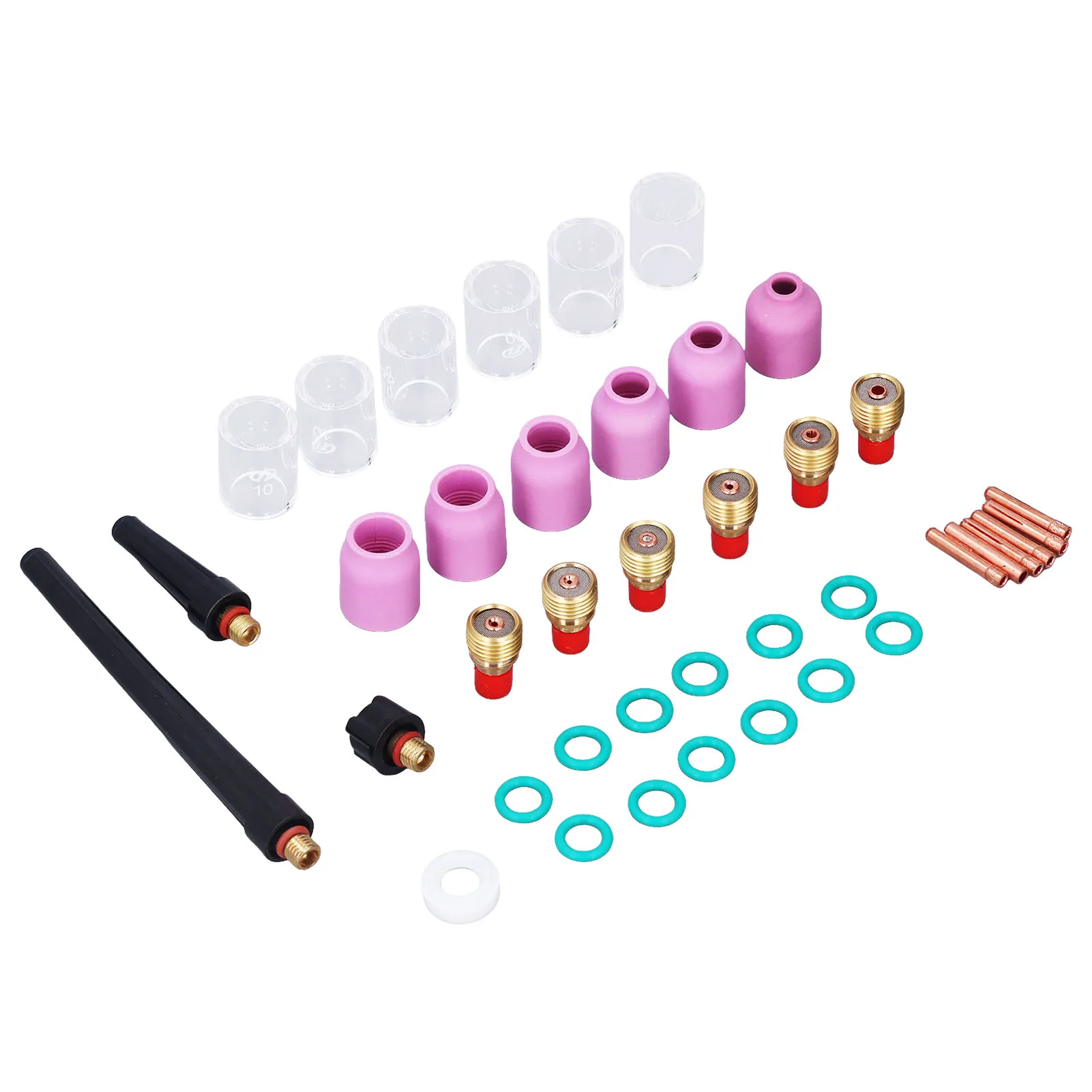 For TIG Gas Lens Collet Body Assortment 46 Pieces for SR WP9 20 25 For TIG Welding Torch Fits Multiple Brands and Torch Types
