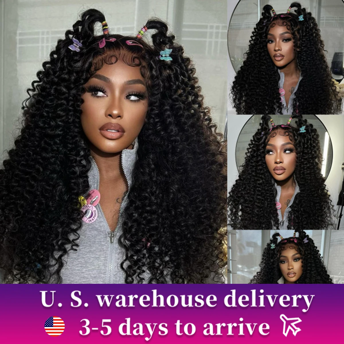 Curly 13x5 Loose Deep Wave 13x4 Lace Frontal Human Hair Wig Brazilian 40Inch 13x6 Closure Glueless HD Transparent Lace Front Wig