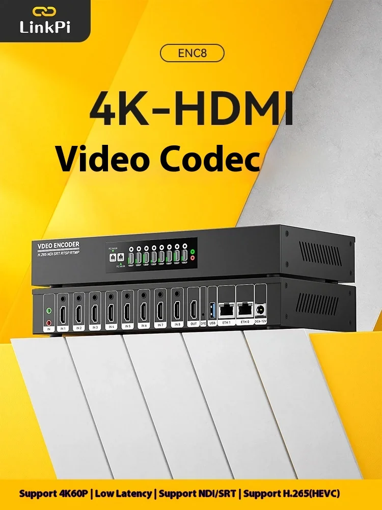 [ENC8] HDMI Encoder 4K Decoder SRT NDI GB28181