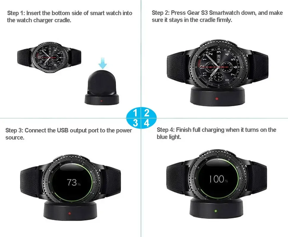 Kabelloses Ladegerät für Samsung Galaxy Watch 8 7 6 5 4 3 Active 1/2 42mm/46mm Ladestation Schnell-Ladestation – Detail 8