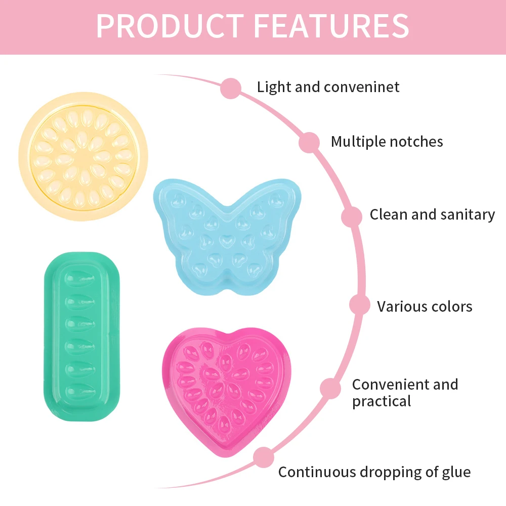 40/80 stücke Wimpern Kleber Halter Tablett Wimpern Verlängerung Lash Lifting Liefert Zubehör Make-Up-Tool Einweg Kleber Halter Tablett – Detail 3