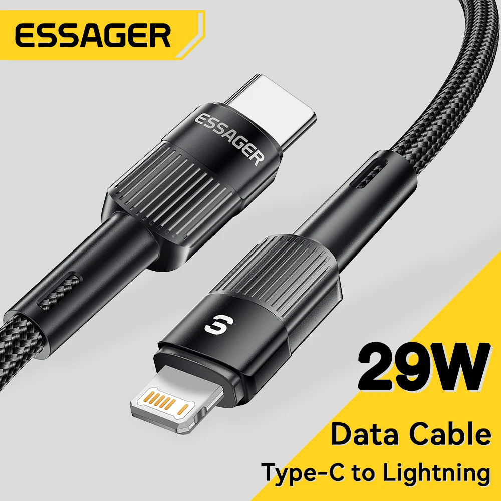 Essager-Cabo de Carregamento Rápido USB C, Carregador de Linha de Dados, Cabo de Fio para Celular, iPhone 14, 13, 12, 11 Pro Max, XS, 20W, iPad