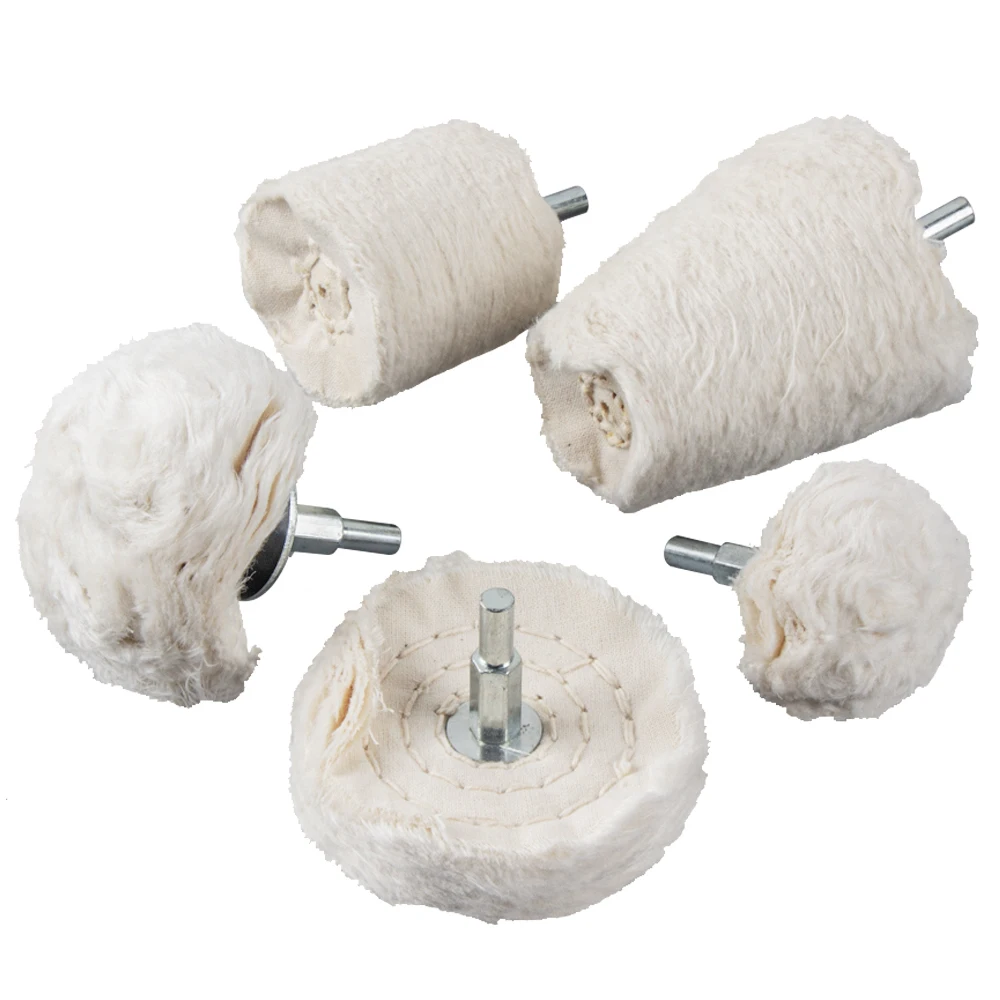 Buffing Polishing Wheels Cotton Lint Cloth Metal Jewelry Mirror Polishing Wheel 1/4 Shank For Drill