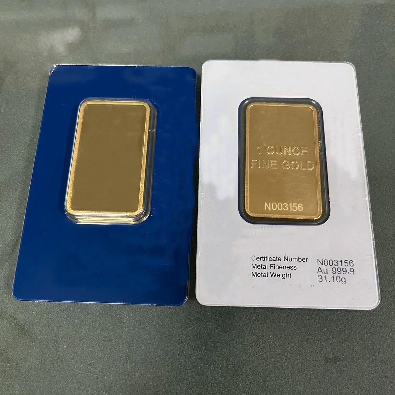 1oz/2.5g/5g/10g/20g/50g/100g gold Bar 24k Gold Plated Bullion Ingot (Sealed packing) Non-magnetic Unique Serial number collect