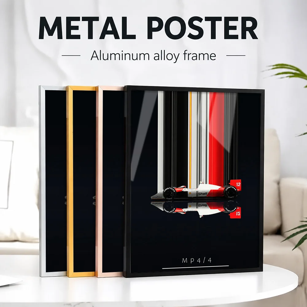 United Kingdom Mp4 4 F-Racing Car Metal Poster With Aluminum Alloy Frame Personalized Photo Bold Speed Style Wall Art For Office