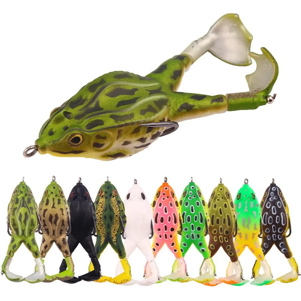 

Frog Lure Double Propeller Legs Silicone Soft Baits 13.6g 16.6g Topwater Wobblers Artificial Bait For Bass Catfish Fishing Tools