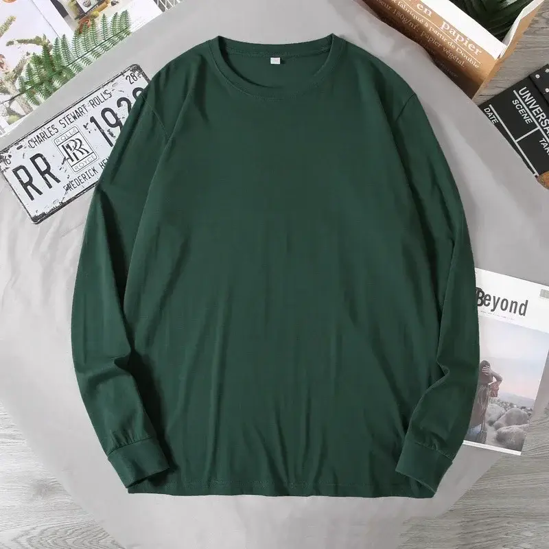 Big Sizes Men Clothes 12XL T Shirt Men Basic 100 Cotton Long Sleeve T-shirt Male Plus Large 10XL Oversized Simples Black Tshirt - Image 8