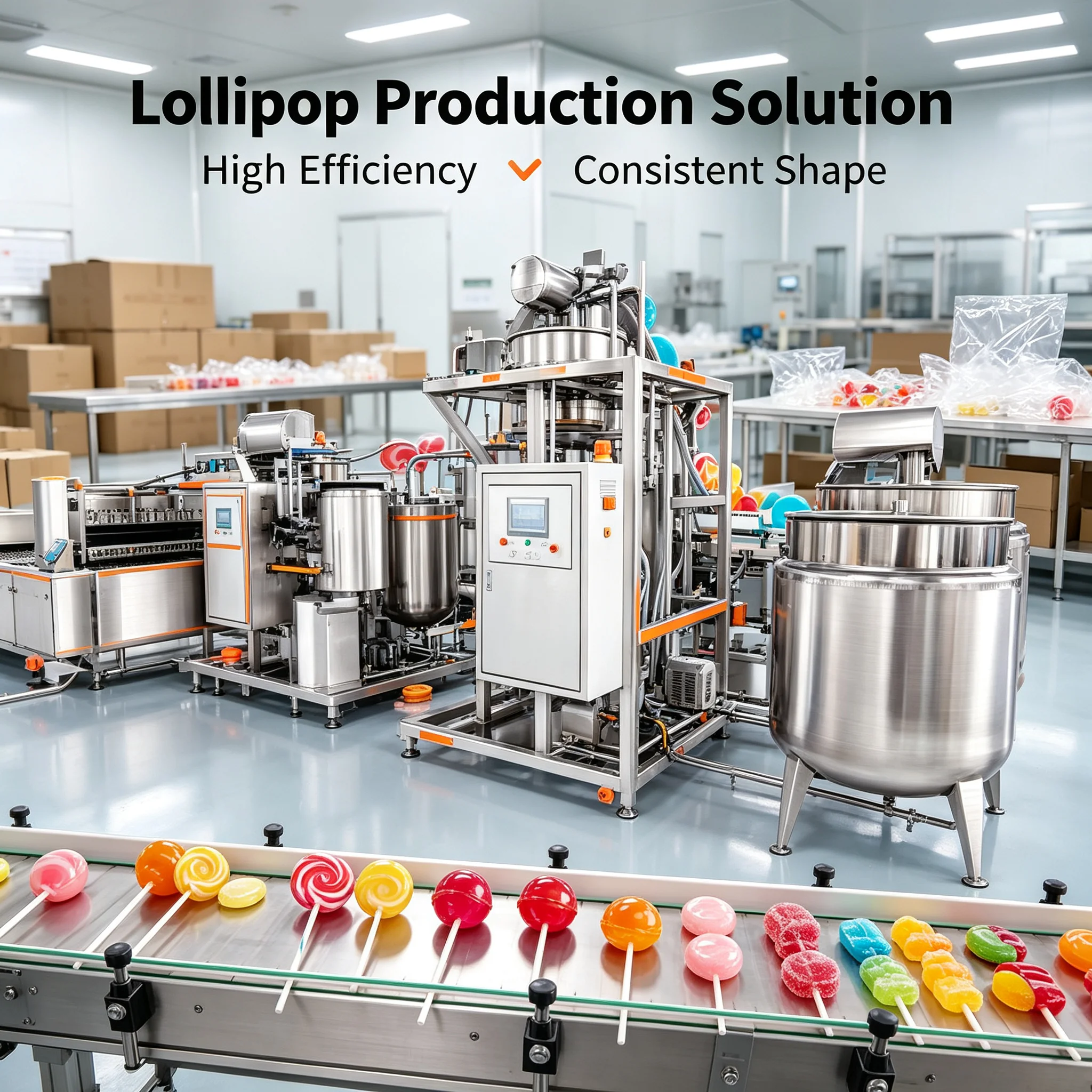Fruit Flavor Candy Production Line High Output Lollipop Molding Equipment for Confectionery Factory Customized