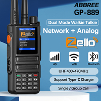 ABBREE GP-889 Analog and Network Radio Walkie Talkie Zello Global POC UHF Bluetooth WIFI 2G 4G Sim Card Android  Two Way Radio