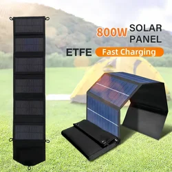 800W Foldable Solar Panel Solar Charge Cell Bank 6-Folds Portable Solar Panel Power Supply Waterproof 5V USB For Outdoor Camping