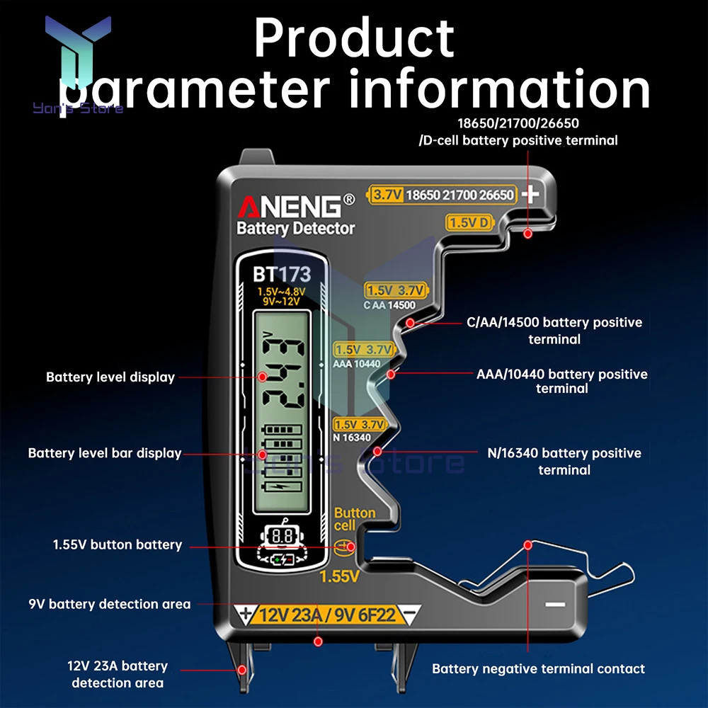 yZ[zobe[eX^[ {^drwX`FbN fW^`E18650dv ANENG BT173 jo[Tobe[ffc[