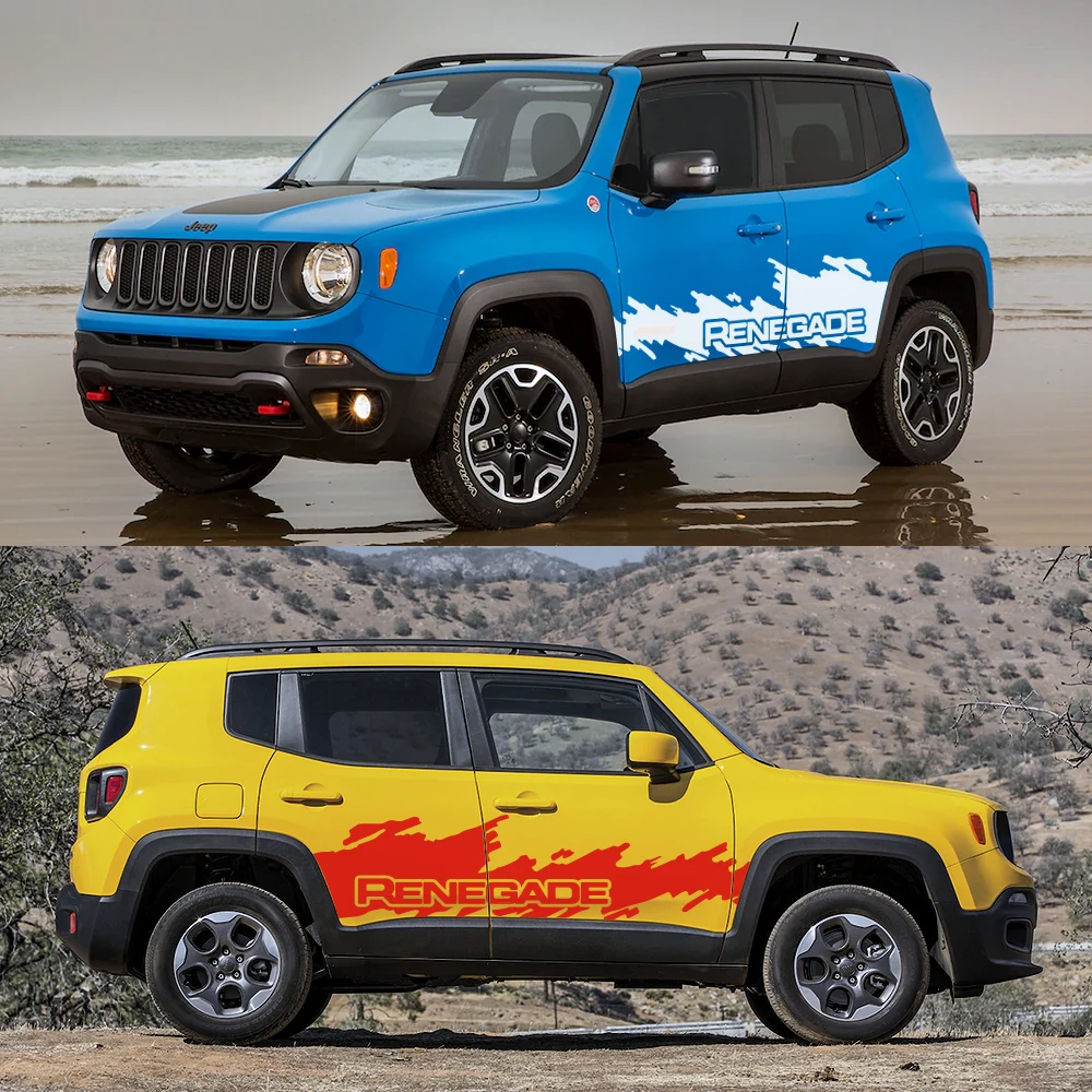 Car Door Side Skirt Decals For Jeep Renegade JK Graphics Motor Splash Vinyl Film Decor Stickers Cover Auto Tuning Accessories