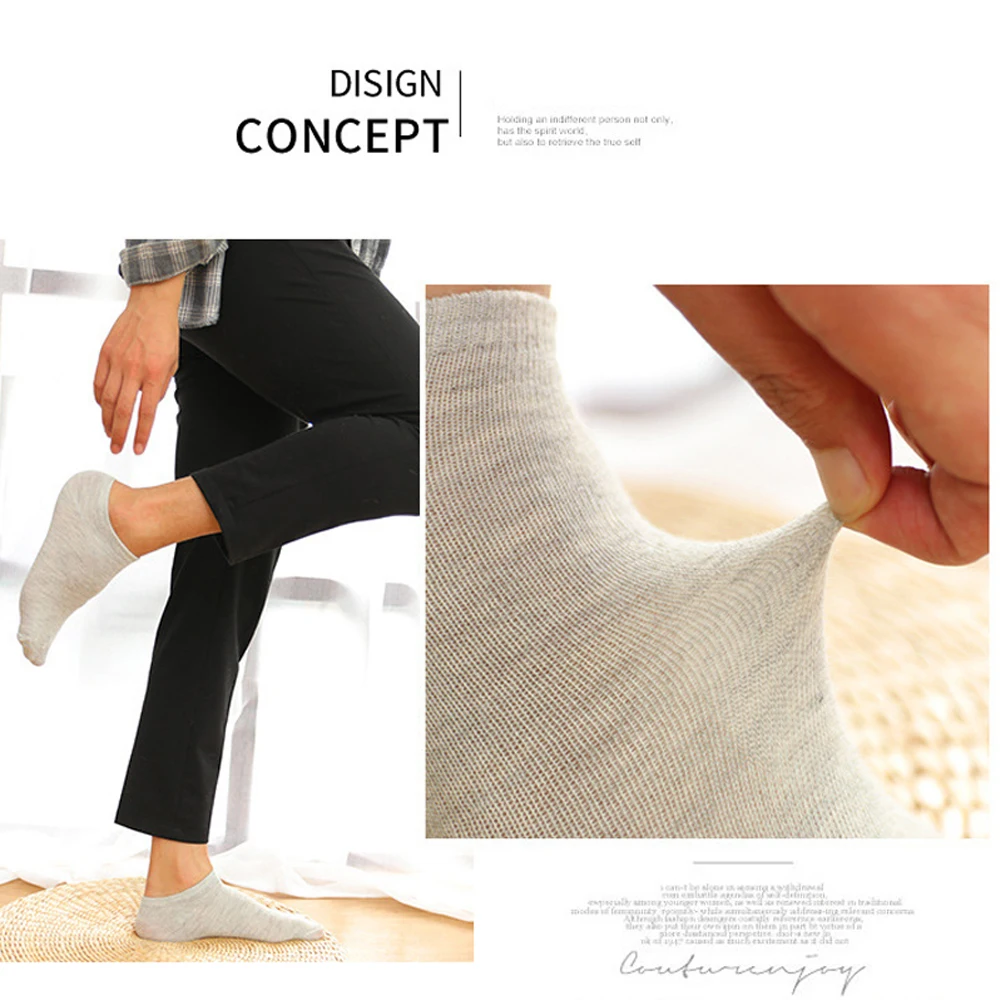 10/30/50 Pairs Summer Boat Socks For Men Non-slip Silicone Invisible Cotton Socks Breathable No-Show Slippers Sport Ankle Socks