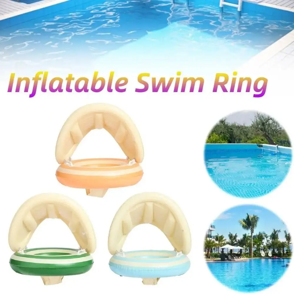 

Новое детское плавательное кольцо из ПВХ, герметичное со съемным солнцезащитным кольцом, надувное кольцо для плавания, поплавок для бассейна для малышей, вода