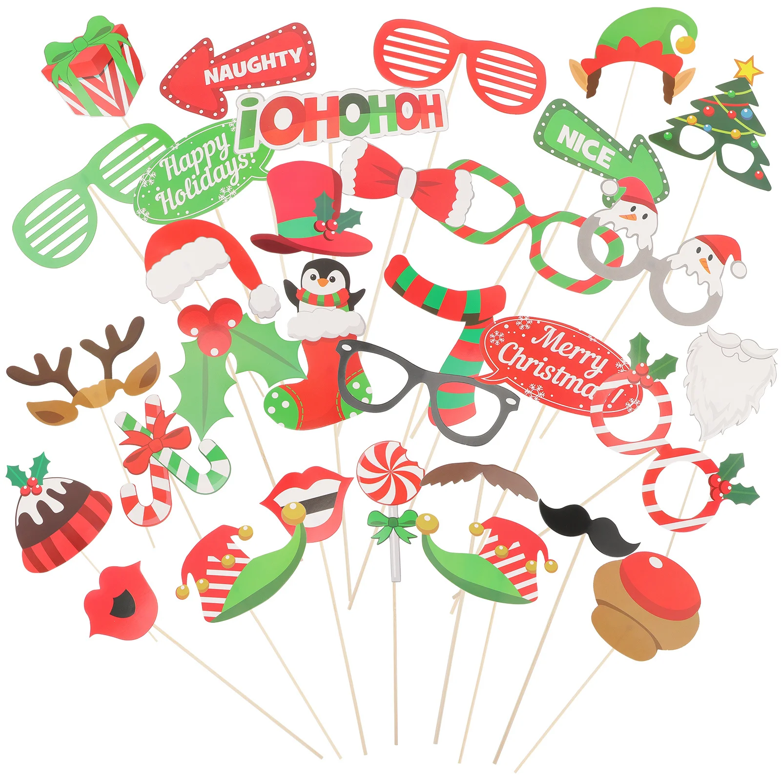 

32 Pcs Party Decorations Christmas Holiday Selfie Props Clothing Styling Supplies