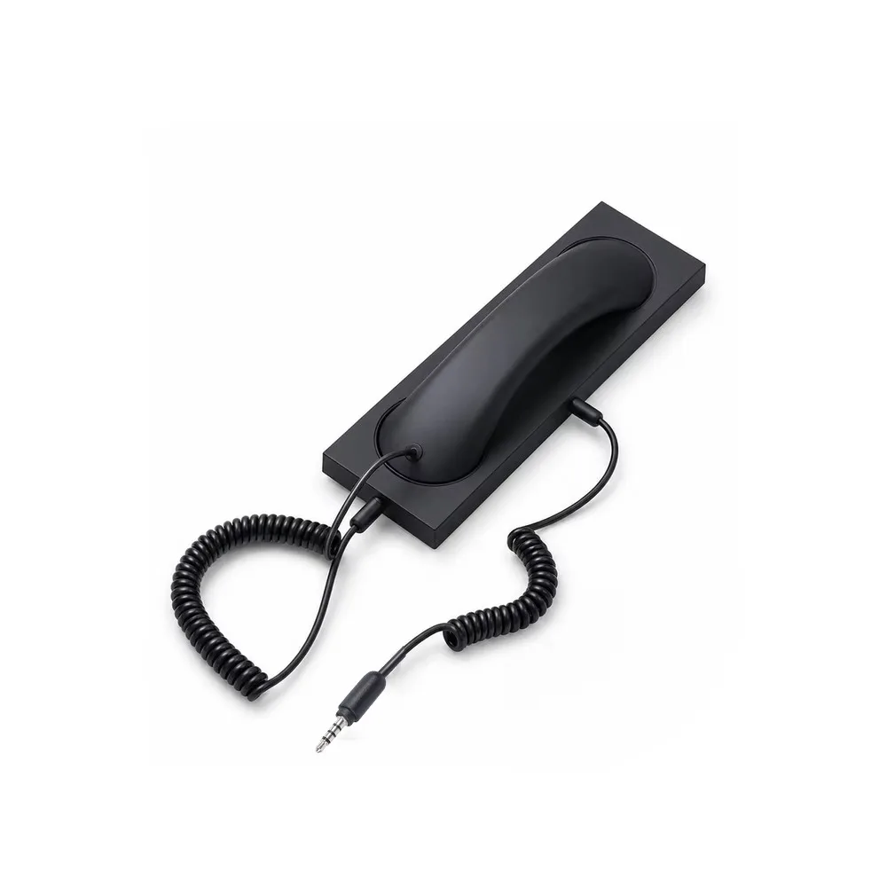 Noise Reduction Retro Telephone Handset Type-C/3.5mm Ergonomic Hold Wired Microphone Handset Easy To Use with Microphone Recess