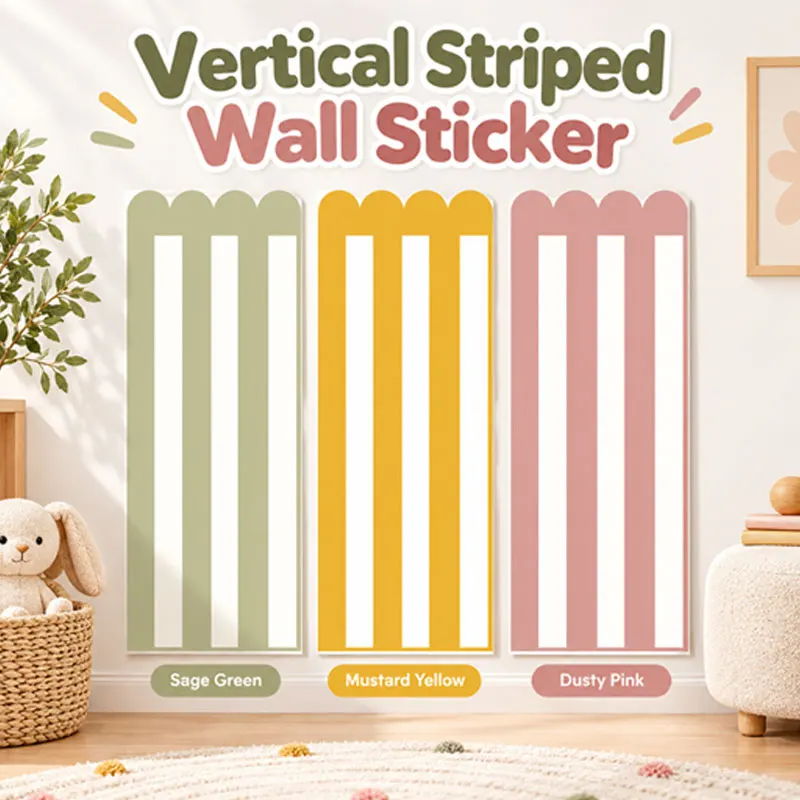 Multicolor Striped Nordic Half Wall Wallpaper Vinyl Self Adhesive Removable Decal for Entryway Laundry Hallway