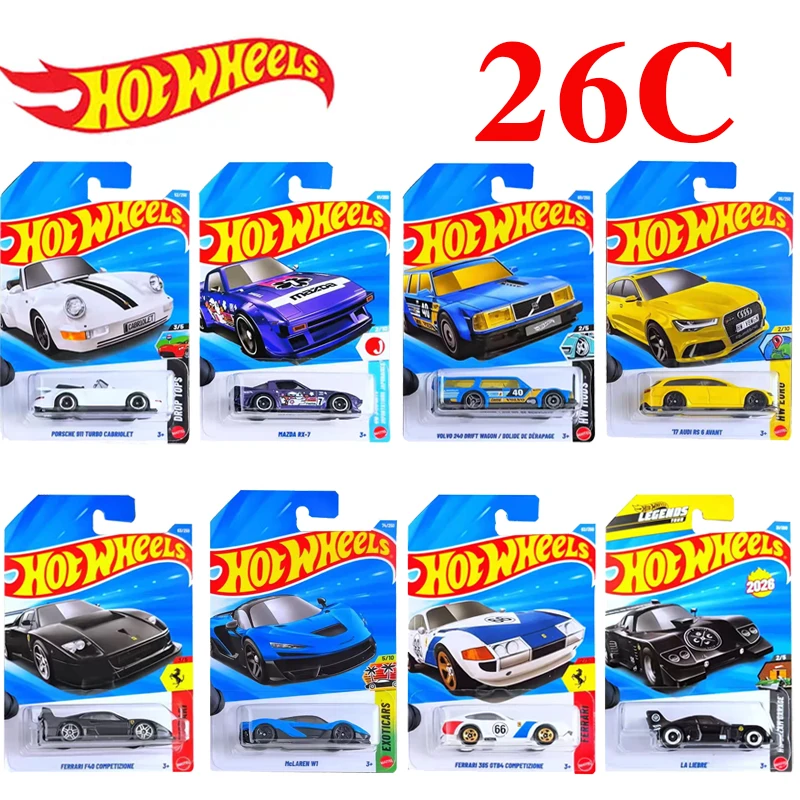 HOT WHEELS 2026 C 1/64 PORSCHE 911 Mazda RX7 FERRARI 365 GTB4 COMPETIZIONE coche en miniatura de aleación de juguete