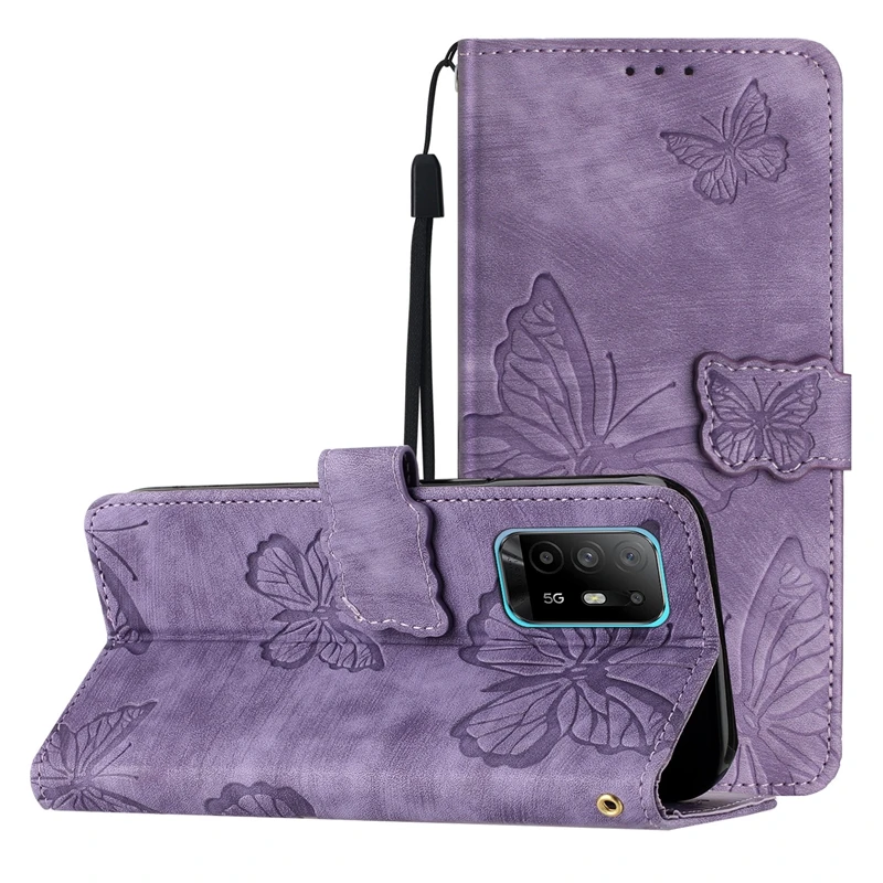 

Pop A98 A79 A78 5G Case 3D Butterfly Matte Leather Wallet Case On For Etui OPPO A78 A58 5G A98 A79 A38 A18 Flip Stand Phone Cove