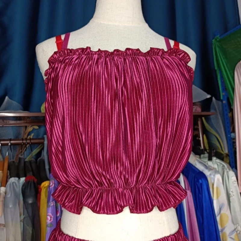 الرجال مثير حريري اللمس الحرير الجليد المحاصيل القمم ملخصات مجموعة النساء أكمام كاميس عارية الذراعين حزام تانك القمم سراويل حجم كبير الملابس الداخلية